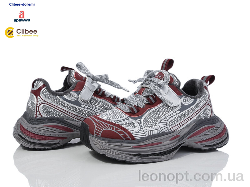 Кросівки Clibee-Doremi A25369 black-wine фліс