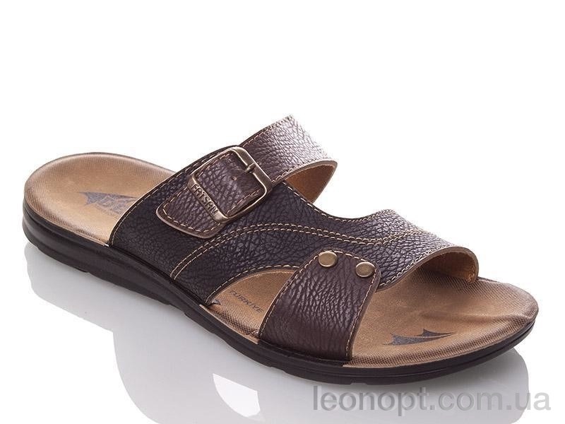 Шльопанці DeMur M6834 black-brown