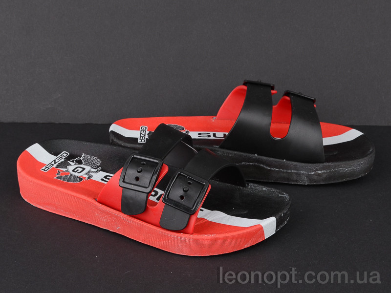 Шльопанці Violeta 12329 black-red