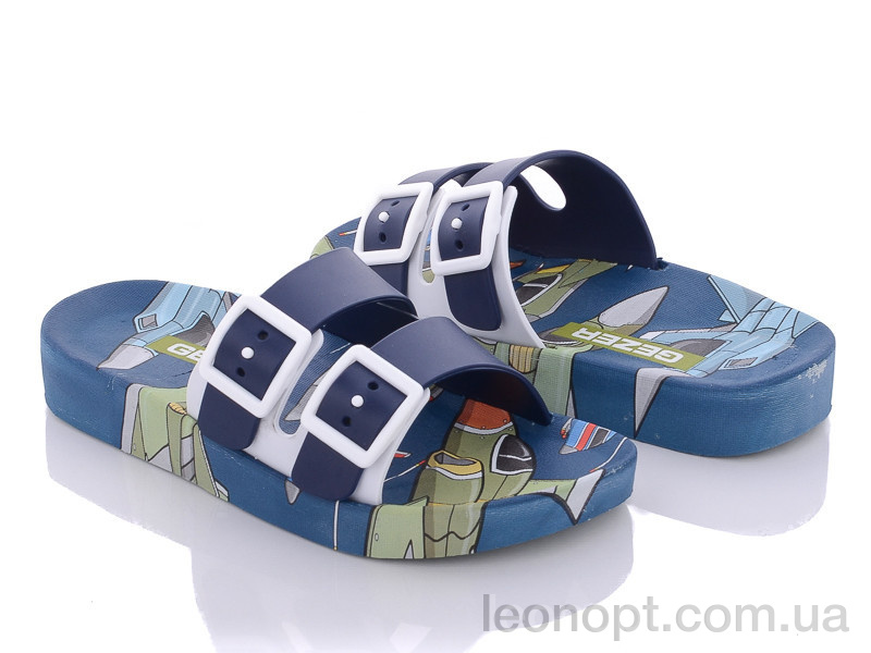 Шльопанці Violeta 11379 blue-khaki