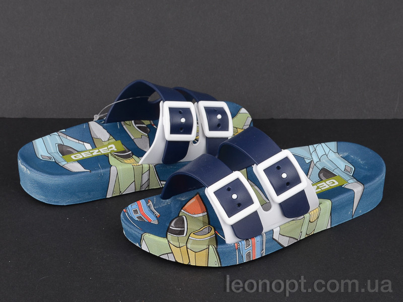Шльопанці Violeta 11379 blue-khaki
