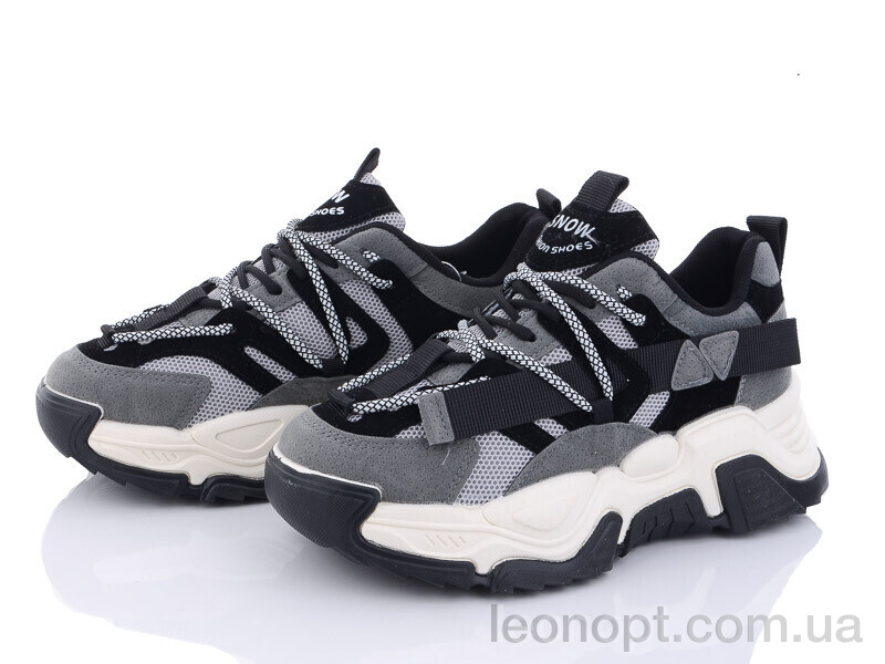 Кроссовки Violeta 182-12 black-grey