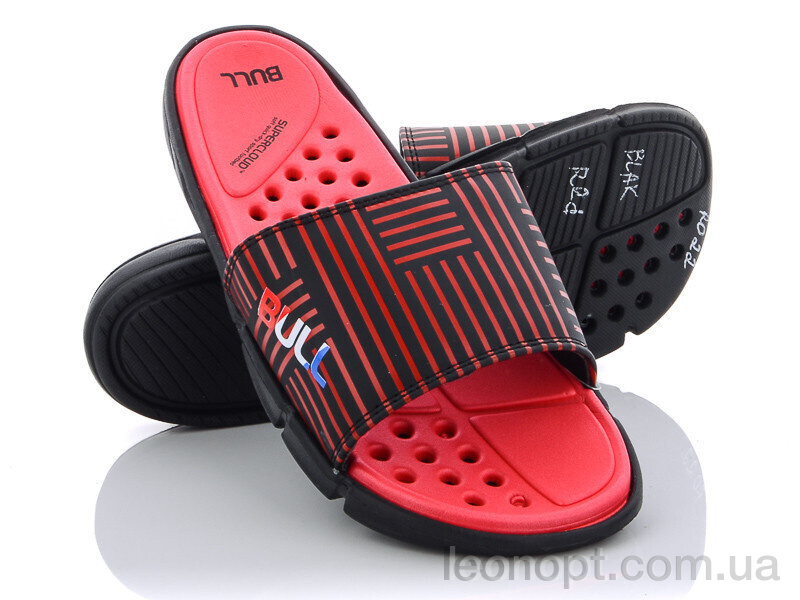 Шльопанці Obuvok R022  black-red