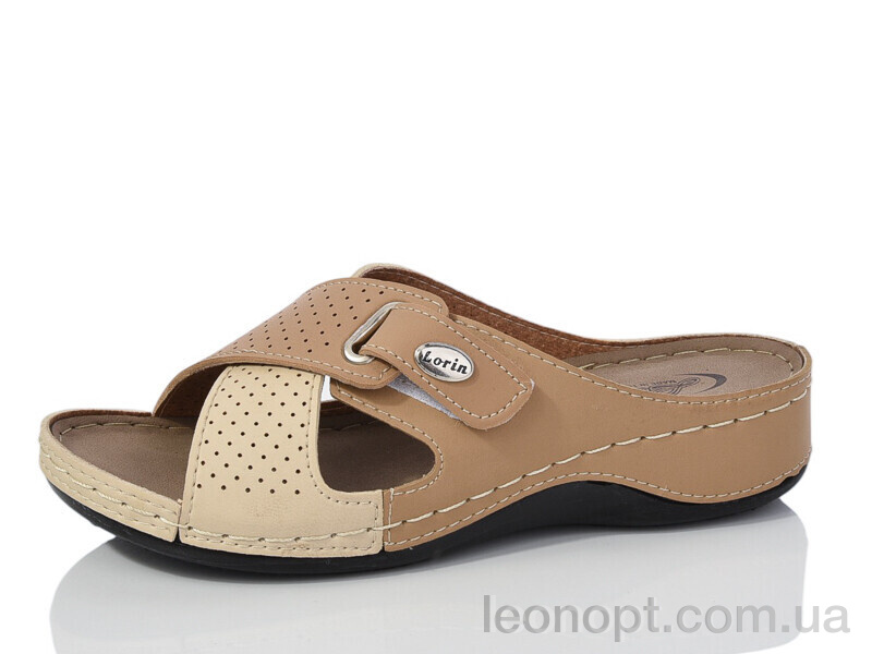 Шлепки Sali-2 D106 beige-d.beige