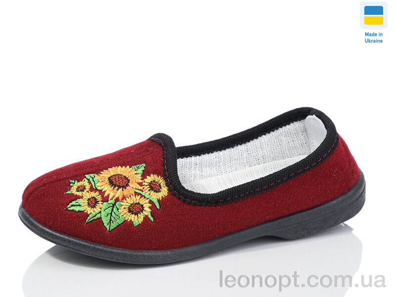 Капці Lost Shoes Вишивка літма бордо