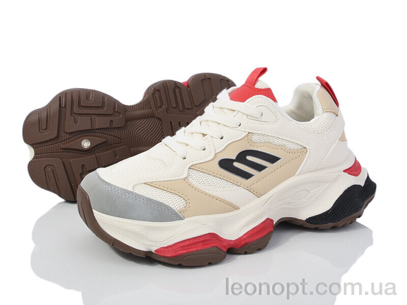 Кросівки Violeta 149-39 beige-red
