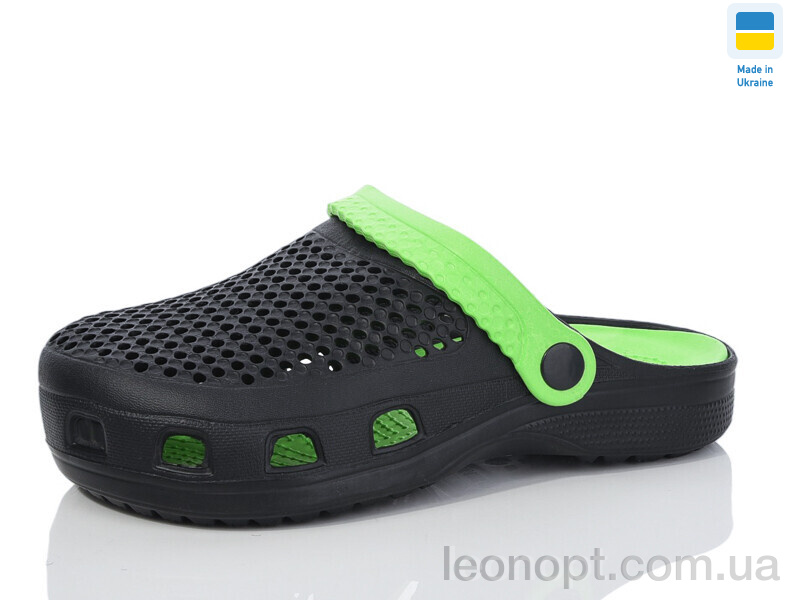 Крокси Lot Shoes N302 чорний-зелений