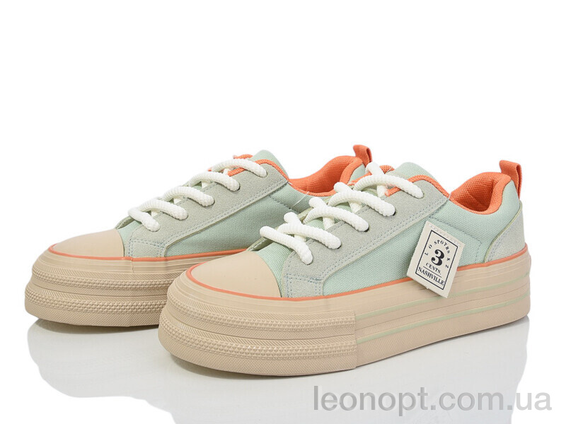 Кеды Violeta 170-28 green-orange