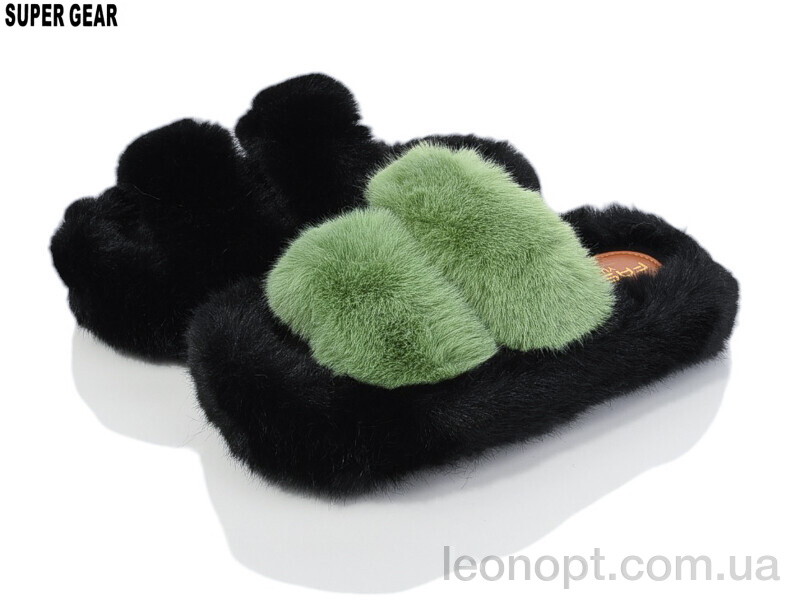 Капці Super Gear 323-18 black-green mix