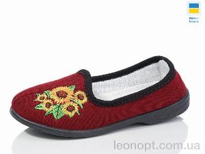 Капці Lost Shoes Вишивка літма бордо